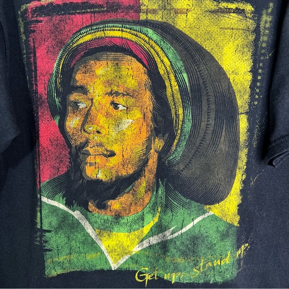 Bob Marley Get Up Stand Up SS Graphic T-Shirt Black Unisex Sz L - Picture 3 of 5